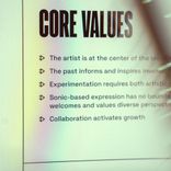 Screenshot from ESS Website Project with Core Values listed